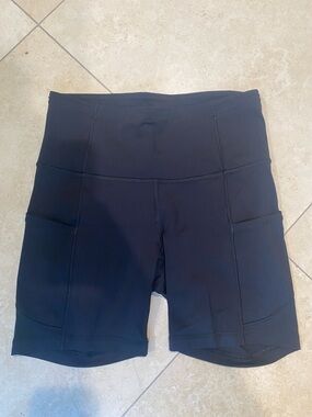 lululemon athletica Black High-Rise Bike Shorts with Side Pockets